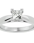 Inel de Logodnă din Aur 14k cu Diamant Natural Tăietură Princess de 0.65 ct din 14k Aur Alb - Castelo.ro
