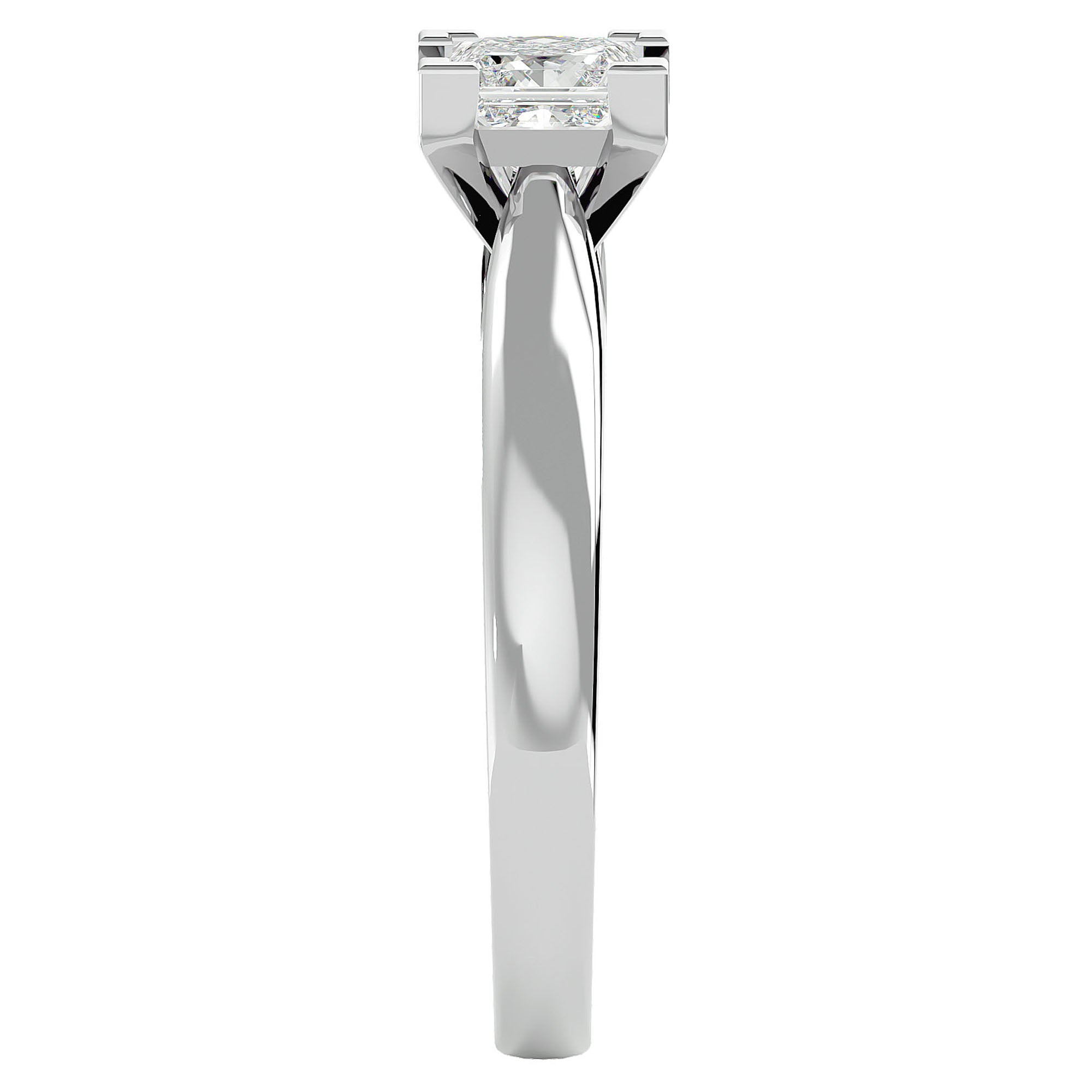 Inel de Logodnă din Aur 14k cu Diamant Natural Tăietură Princess de 0.65 ct din 14k Aur Alb - Castelo.ro