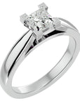 Inel de Logodnă din Aur 14k cu Diamant Natural Tăietură Princess de 0.65 ct din 14k Aur Alb - Castelo.ro