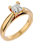 Inel de Logodnă din Aur 14k cu Diamant Natural Tăietură Princess de 0.65 ct din 14k Aur Galben - Castelo.ro