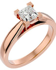 Inel de Logodnă cu Moissanite Tăietură Princess de 0.65 ct din 18k Aur Roz - Castelo.ro