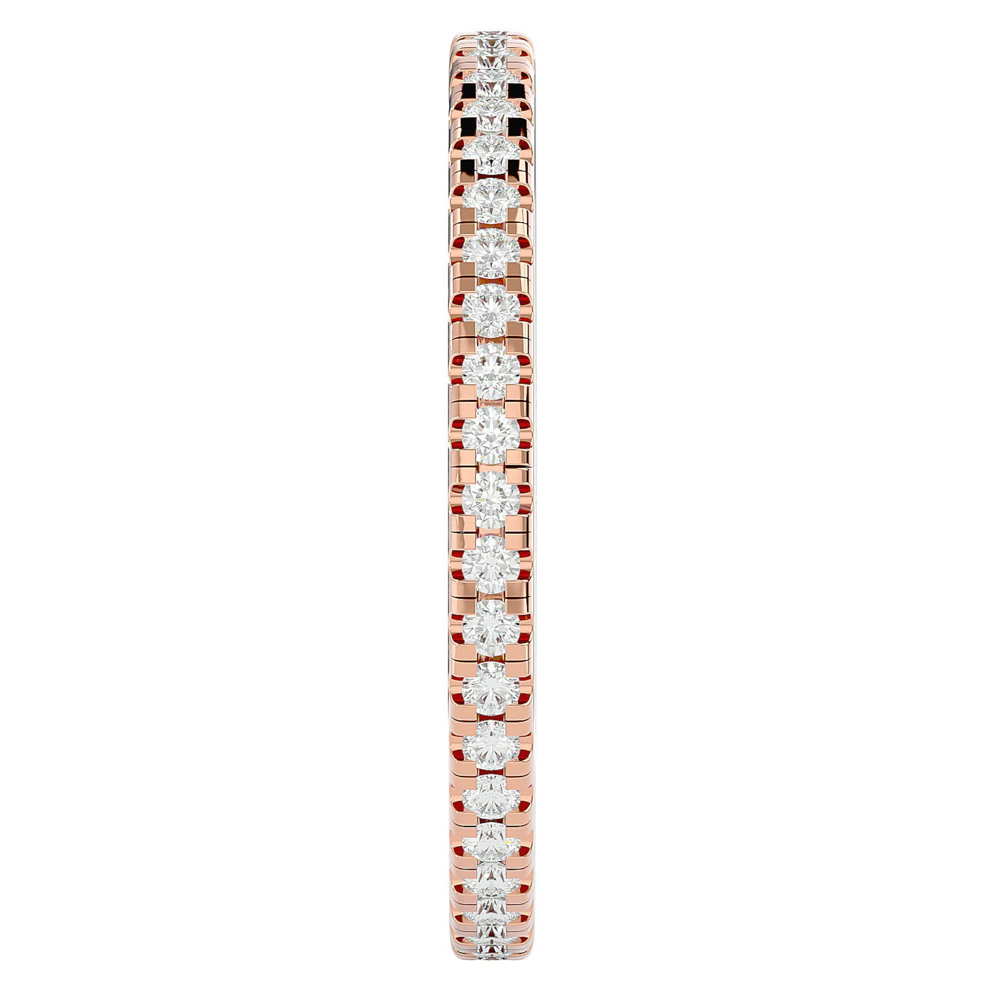 Inel Eternity La Seine din Aur 14k cu Diamante Create în Laborator de 0.36 ct din 14k Aur Roz - Castelo.ro