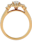 Inel de Logodnă Vintage Pavé Halo din Aur 14k cu Diamante Create în Laborator de 0.74 ct din 14k Aur Galben - Castelo.ro