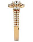 Inel de Logodnă Vintage Pavé Halo cu Diamante Naturale de 0.74 ct din 18k Aur Galben - Castelo.ro