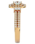 Inel de Logodnă Vintage Pavé Halo din Aur 14k cu Diamante Create în Laborator de 0.74 ct din 14k Aur Galben - Castelo.ro