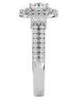 Inel de Logodnă Vintage Pavé Halo din Aur 14k cu Diamante Create în Laborator de 0.74 ct din 14k Aur Alb - Castelo.ro