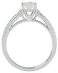 Inel de Logodnă Pavé din Aur 14k cu Diamant Natural Tăietură Princess de 0.73 ct din 14k Aur Alb - Castelo.ro