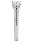 Inel de Logodnă Pavé cu Moissanite Tăietură Princess de 0.73 ct din Platina - Castelo.ro