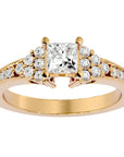 Inel de Logodnă cu Diamante Naturale Tăietură Princess de 0.92 ct din 18k Aur Galben - Castelo.ro