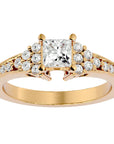 Inel de Logodnă din Aur 14k cu Diamante Create în Laborator Tăietură Princess de 0.92 ct din 14k Aur Galben - Castelo.ro