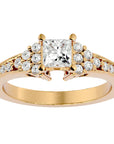 Inel de Logodnă cu Diamante Create în Laborator Tăietură Princess de 0.92 ct din 18k Aur Galben - Castelo.ro