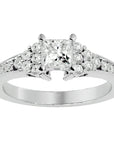 Inel de Logodnă cu Diamante Create în Laborator Tăietură Princess de 0.92 ct din Platina - Castelo.ro