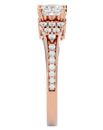 Inel de Logodnă cu Diamante Naturale Tăietură Princess de 0.92 ct din 18k Aur Roz - Castelo.ro