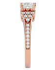 Inel de Logodnă din Aur 14k cu Diamante Create în Laborator Tăietură Princess de 0.92 ct din 14k Aur Roz - Castelo.ro