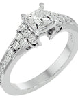 Inel de Logodnă cu Diamante Naturale Tăietură Princess de 0.92 ct din Platina - Castelo.ro