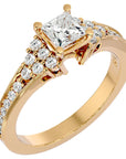 Inel de Logodnă cu Diamante Naturale Tăietură Princess de 0.92 ct din 18k Aur Galben - Castelo.ro