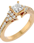 Inel de Logodnă cu Diamante Create în Laborator Tăietură Princess de 0.92 ct din 18k Aur Galben - Castelo.ro