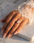 Inel de Logodnă Rachelle din Aur 14k cu Diamant Natural Emerald de 2 ct din 14k Aur Galben - Castelo.ro