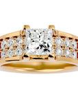 Inel Roqueford din Aur 14k cu Diamante Create în Laborator Tăietură Princess de 2.21 ct din 14k Aur Galben - Castelo.ro