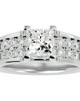 Inel Roqueford cu Moissanite Tăietură Princess de 2.21 ct din Platina - Castelo.ro