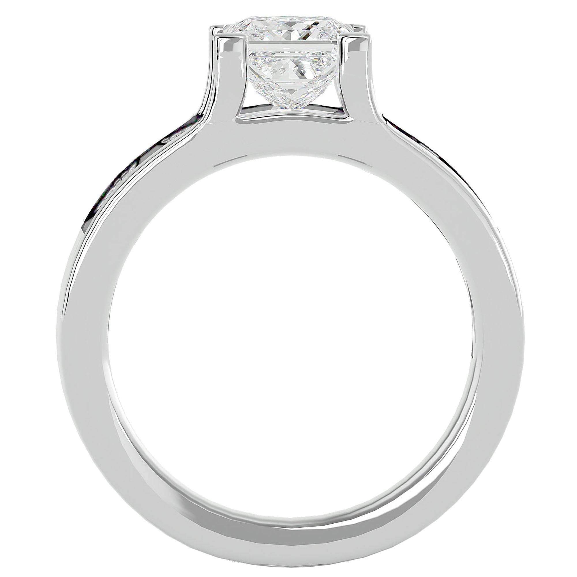 Inel Roqueford cu Diamante Naturale Tăietură Princess de 2.21 ct din Platina - Castelo.ro