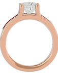 Inel Roqueford cu Moissanite Tăietură Princess de 2.21 ct din 18k Aur Roz - Castelo.ro
