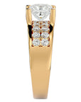 Inel Roqueford cu Moissanite Tăietură Princess de 2.21 ct din 18k Aur Galben - Castelo.ro