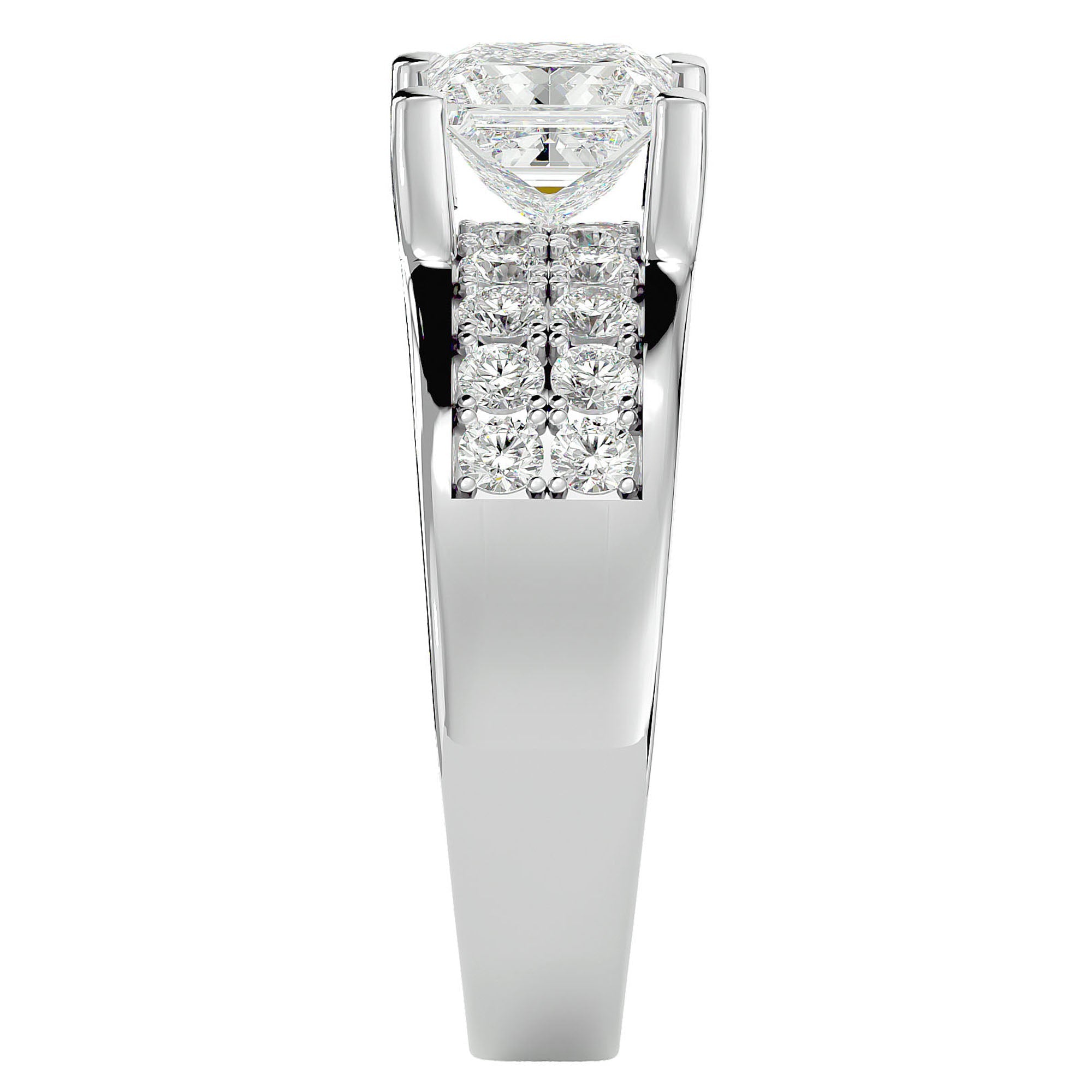 Inel Roqueford cu Diamante Naturale Tăietură Princess de 2.21 ct din Platina - Castelo.ro