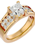 Inel Roqueford din Aur 14k cu Diamante Create în Laborator Tăietură Princess de 2.21 ct din 14k Aur Galben - Castelo.ro