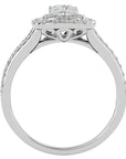 Inel de Logodnă Vintage Pavé Halo cu Diamante Create în Laborator de 0.84 ct din Platina - Castelo.ro
