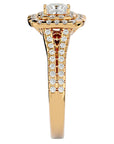Inel de Logodnă Vintage Pavé Halo cu Diamante Naturale de 0.84 ct din 18k Aur Galben - Castelo.ro