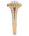Inel de Logodnă Vintage Pavé Halo cu Moissanite de 0.84 ct din 18k Aur Galben - Castelo.ro