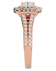 Inel de Logodnă Vintage Pavé Halo cu Diamante Naturale de 0.84 ct din 18k Aur Roz - Castelo.ro