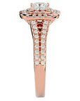 Inel de Logodnă Vintage Pavé Halo cu Moissanite de 0.84 ct din 18k Aur Roz - Castelo.ro