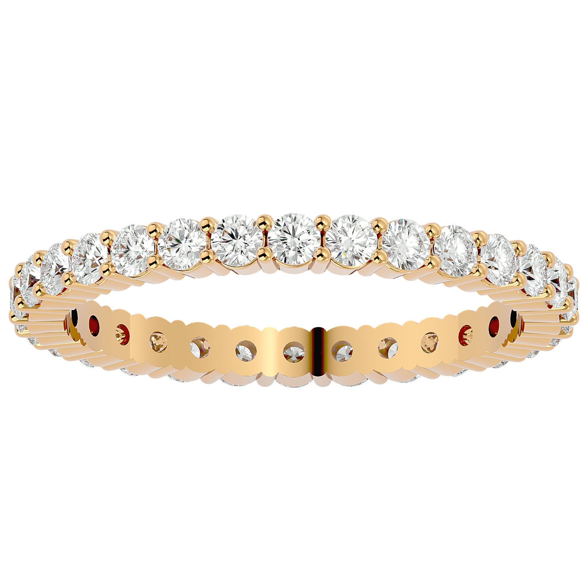 Inel Eternity cu Moissanite Tăietură Rotund Brilliant de 0.90 ct din 18k Aur Galben - Castelo.ro