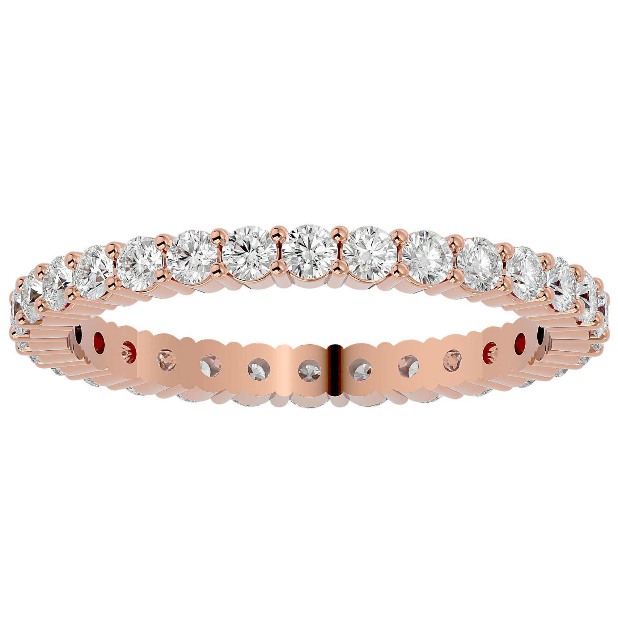 Inel Eternity cu Moissanite Tăietură Rotund Brilliant de 0.90 ct din 18k Aur Roz - Castelo.ro