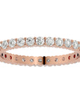 Inel Eternity cu Moissanite Tăietură Rotund Brilliant de 0.90 ct din 18k Aur Roz - Castelo.ro