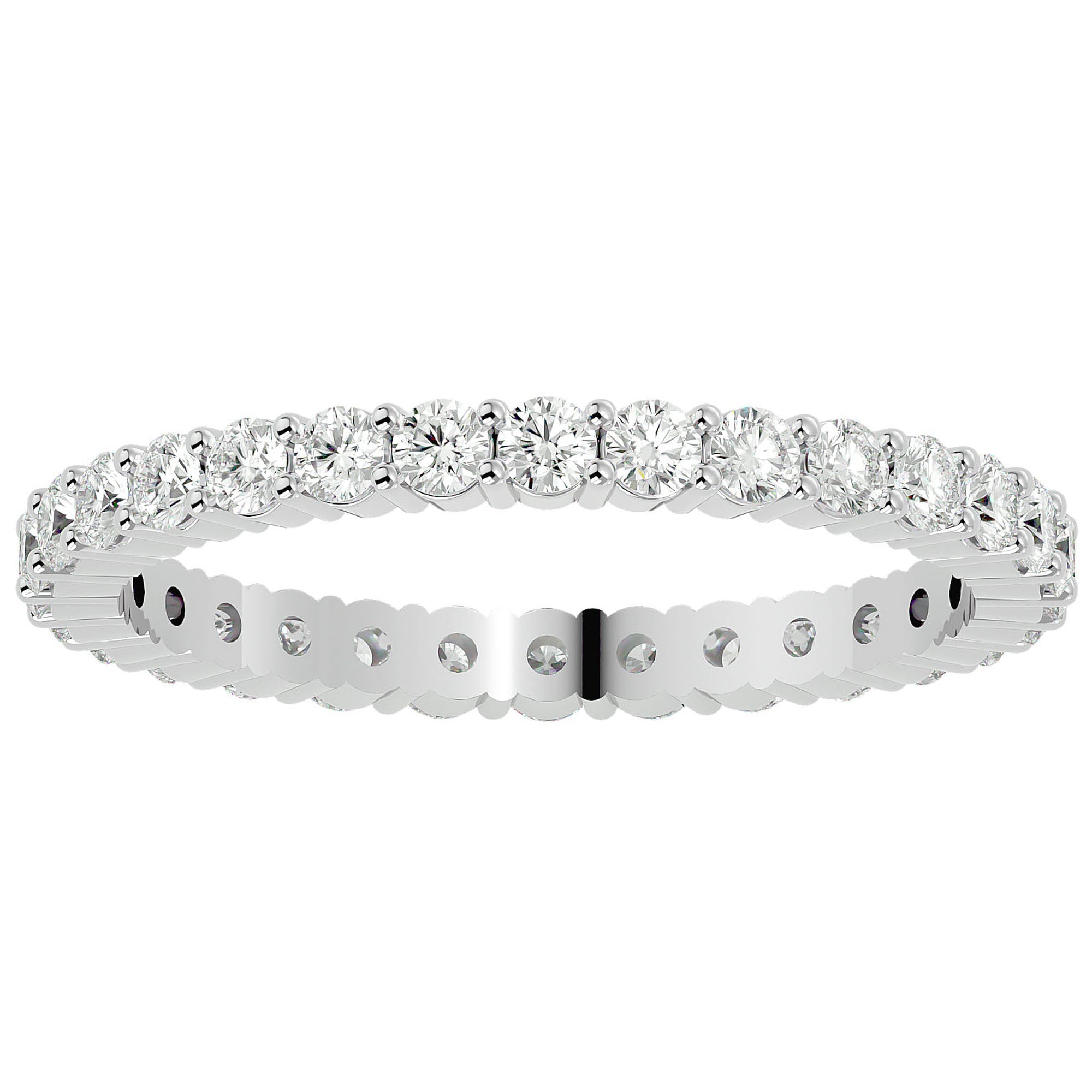 Inel Eternity cu Moissanite Tăietură Rotund Brilliant de 0.90 ct din Platina - Castelo.ro