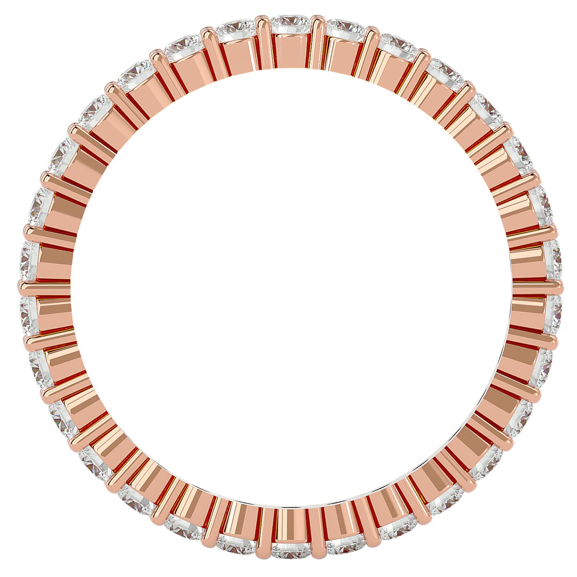 Inel Eternity din Aur 14k cu Diamante Create în Laborator Tăietură Rotund Brilliant de 0.90 ct din 14k Aur Roz - Castelo.ro