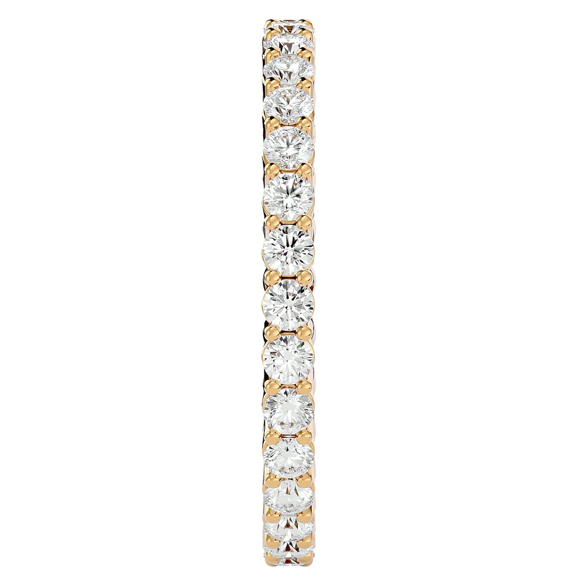 Inel Eternity cu Moissanite Tăietură Rotund Brilliant de 0.90 ct din 18k Aur Galben - Castelo.ro