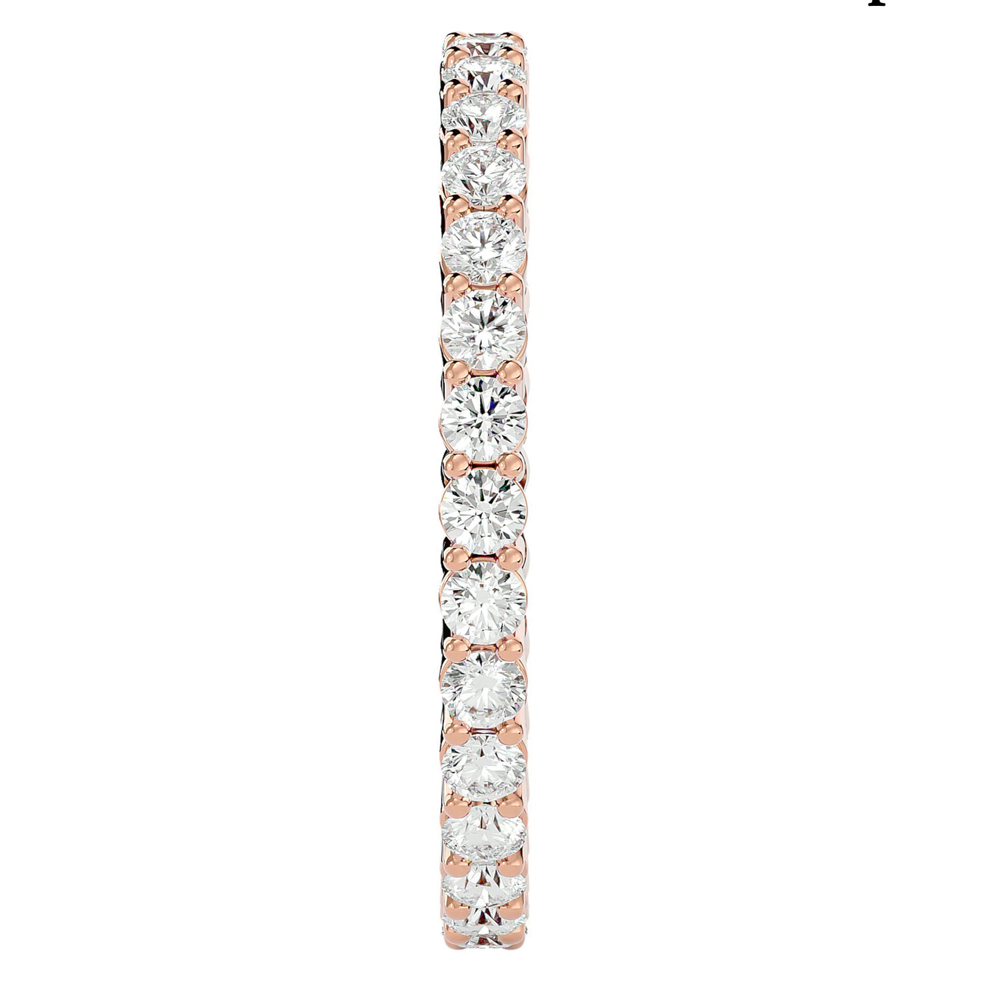 Inel Eternity cu Moissanite Tăietură Rotund Brilliant de 0.90 ct din 18k Aur Roz - Castelo.ro