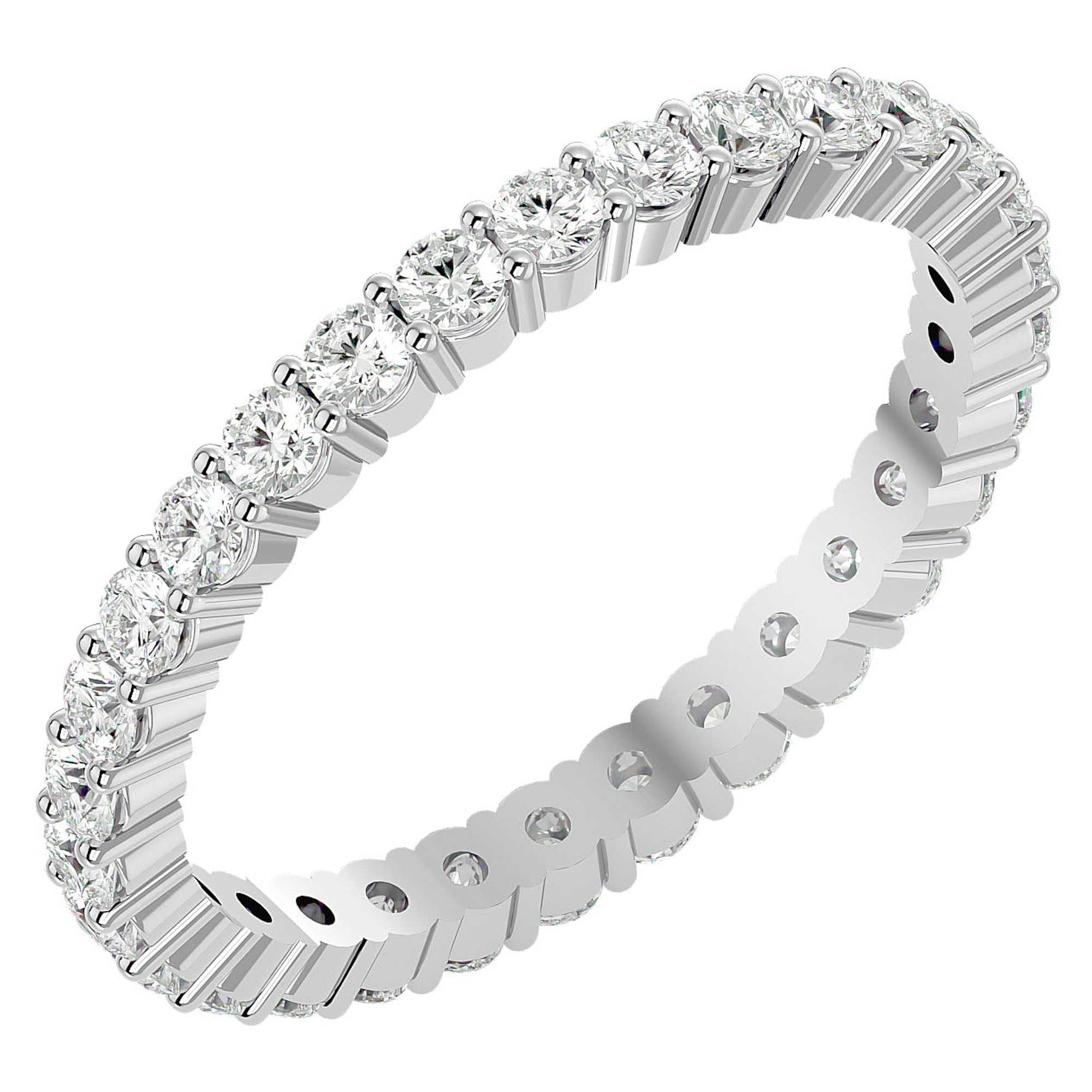 Inel Eternity cu Moissanite Tăietură Rotund Brilliant de 0.90 ct din Platina - Castelo.ro