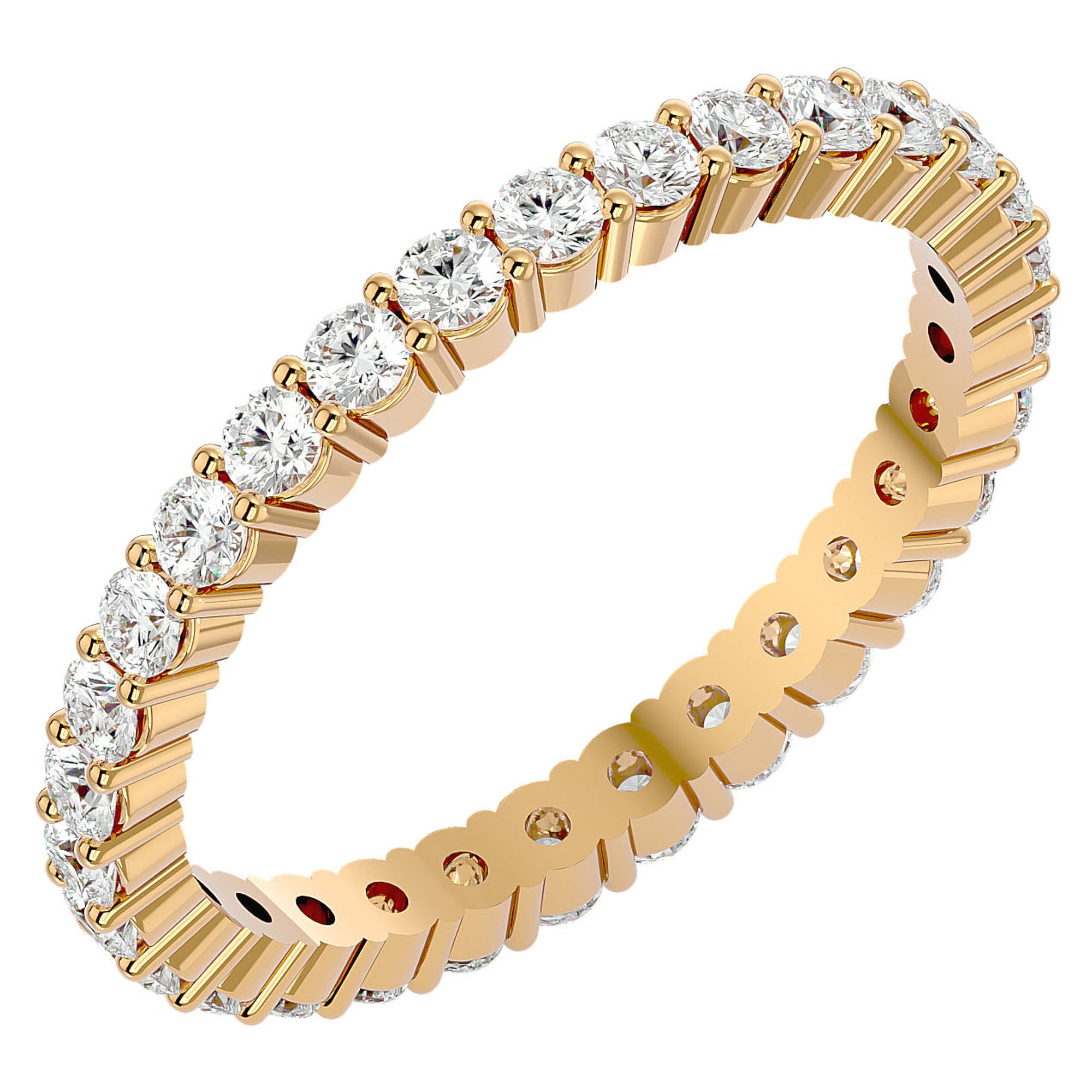 Inel Eternity cu Moissanite Tăietură Rotund Brilliant de 0.90 ct din 18k Aur Galben - Castelo.ro