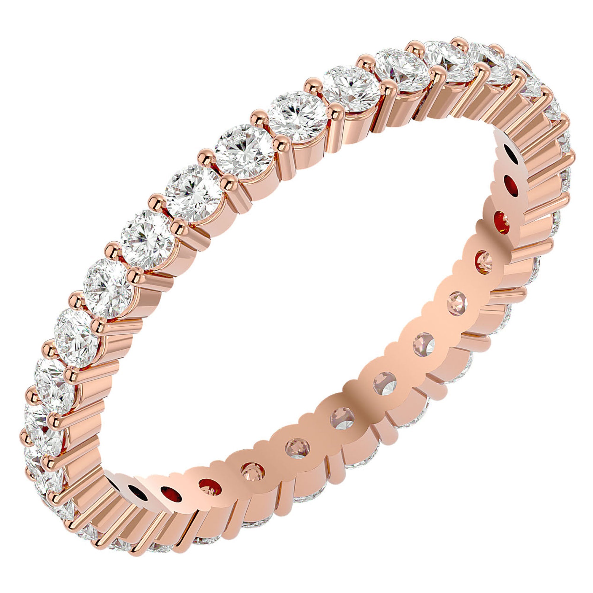Inel Eternity cu Moissanite Tăietură Rotund Brilliant de 0.90 ct din 18k Aur Roz - Castelo.ro