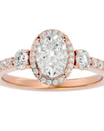 Inel De Logodnă Verona din Aur 14k Cu Diamant Creat în Laborator Oval de 1.95 ct din 14k Aur Roz - Castelo.ro