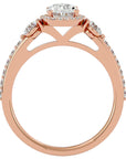 Inel De Logodnă Verona din Aur 14k Cu Diamant Natural Oval de 1.95 ct din 14k Aur Roz - Castelo.ro