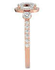 Inel De Logodnă Verona din Aur 14k Cu Moissanite Oval de 1.95 ct din 14k Aur Roz - Castelo.ro