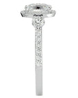 Inel De Logodnă Verona din Aur 14k Cu Diamant Creat în Laborator Oval de 1.95 ct din 14k Aur Alb - Castelo.ro
