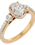 Inel De Logodnă Verona din Aur 14k Cu Diamant Creat în Laborator Oval de 1.95 ct din 14k Aur Galben - Castelo.ro