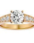 Inel de Logodnă cu Diamante Create în Laborator Tăietură Rotund Brilliant de 1.13 ct din 18k Aur Galben - Castelo.ro